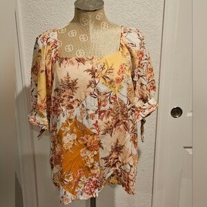 LC Lauren Conrad Floral Women's Top Size Large